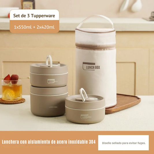 ♨️ ThermoStack Lunch Set – ¡Lleva tu comida caliente a donde vayas!