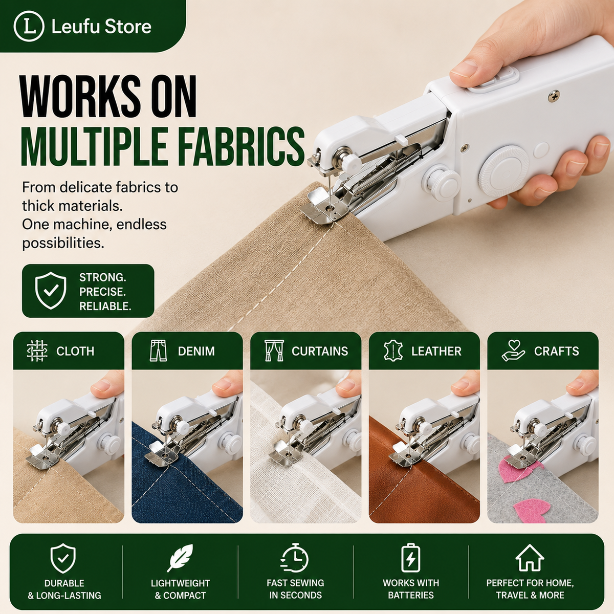 QuickStitch™ Handheld Sewing Machine