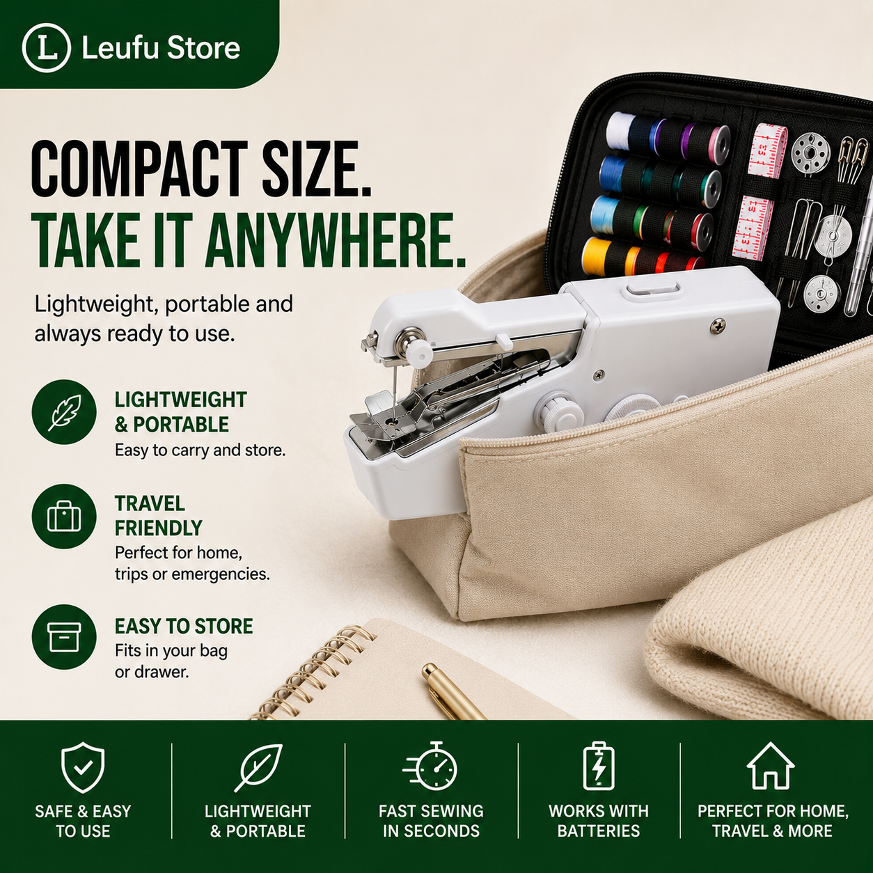 QuickStitch™ Handheld Sewing Machine