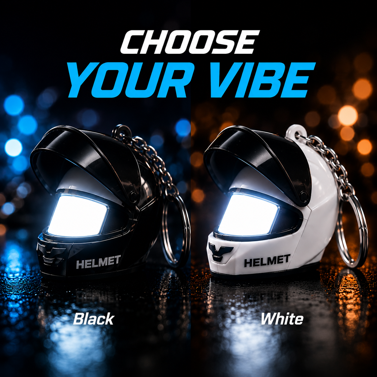 MotoHalo™ LED Helmet Keychain