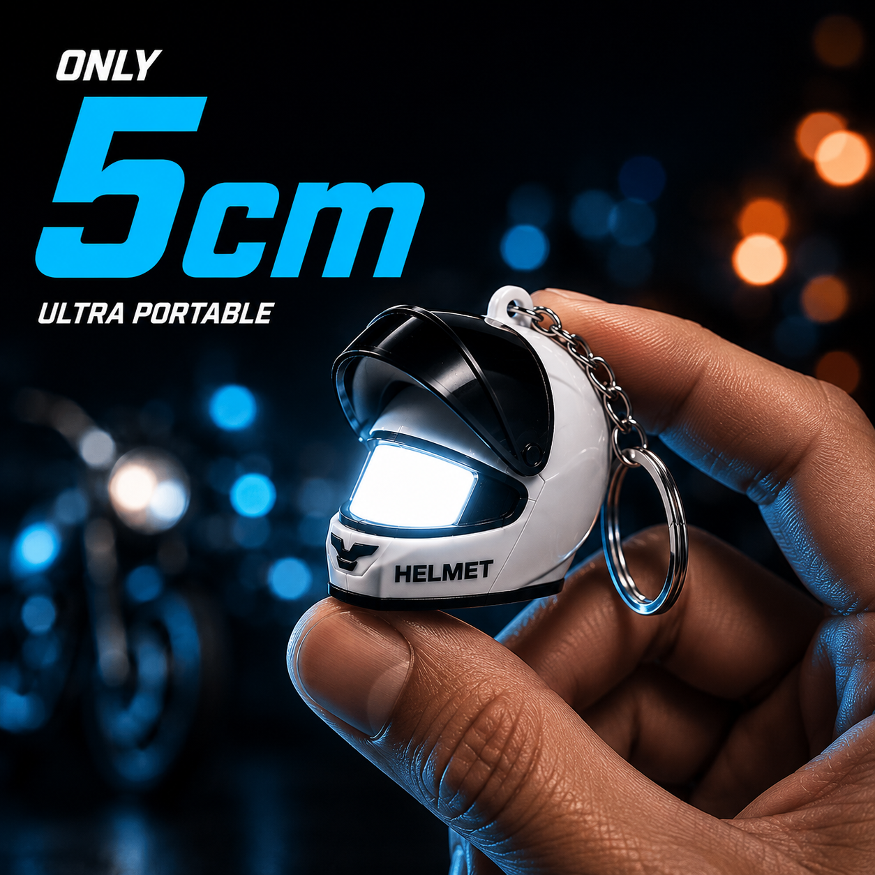 MotoHalo™ LED Helmet Keychain