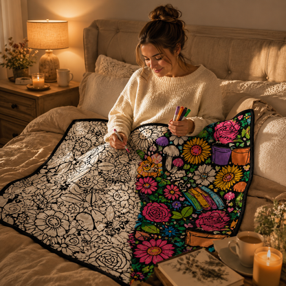 Therapeutic Blooms™  Coloring Blanket