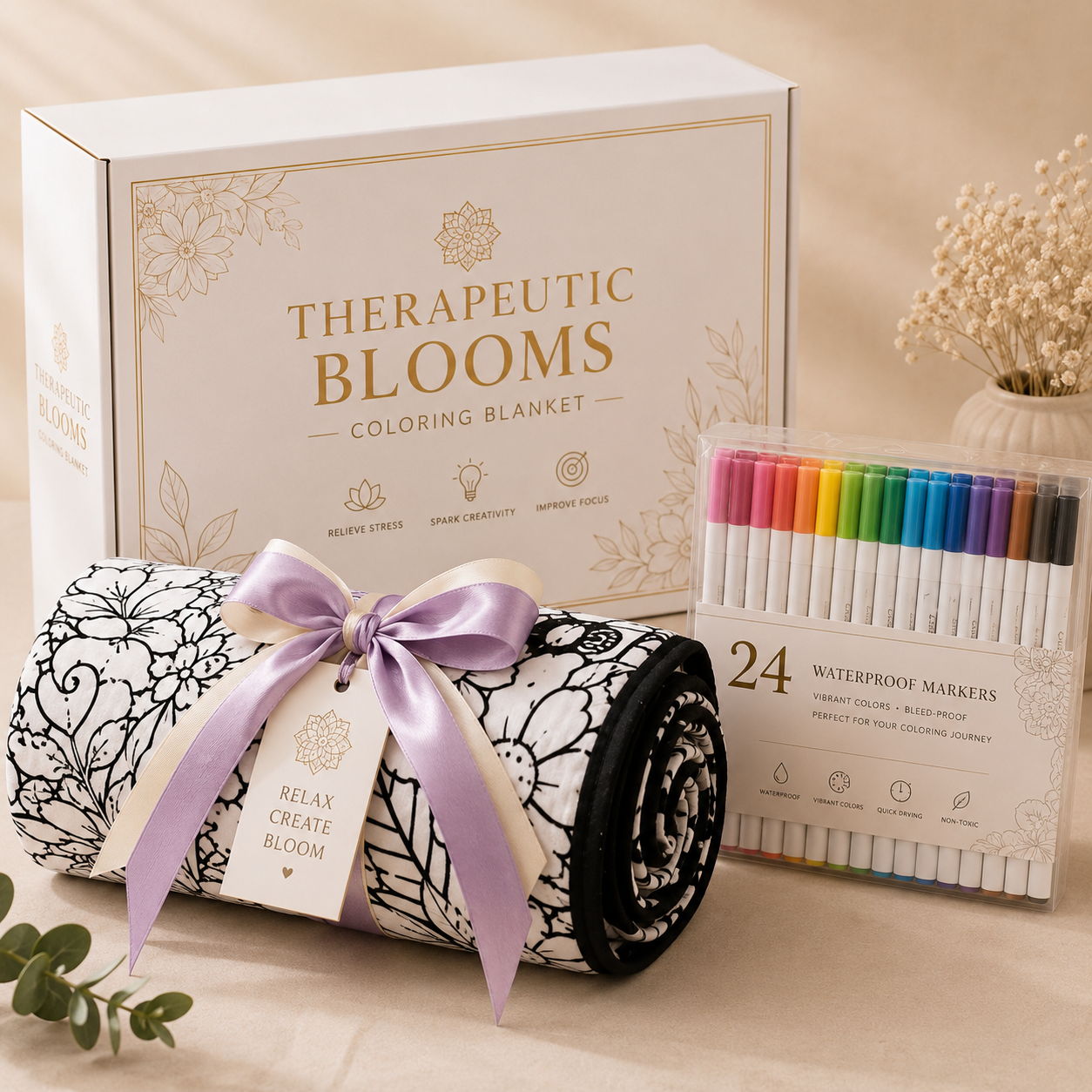 Therapeutic Blooms™  Coloring Blanket