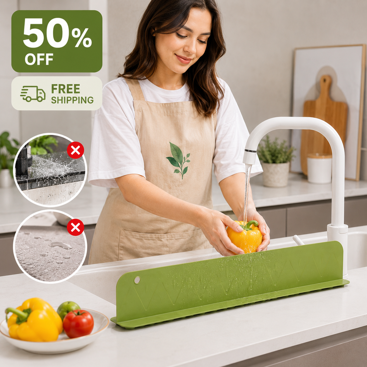 SplashShield™ | Silicone Sink Splash Guard