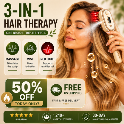 LumiMist™ 3-in-1 Hair Therapy Brush