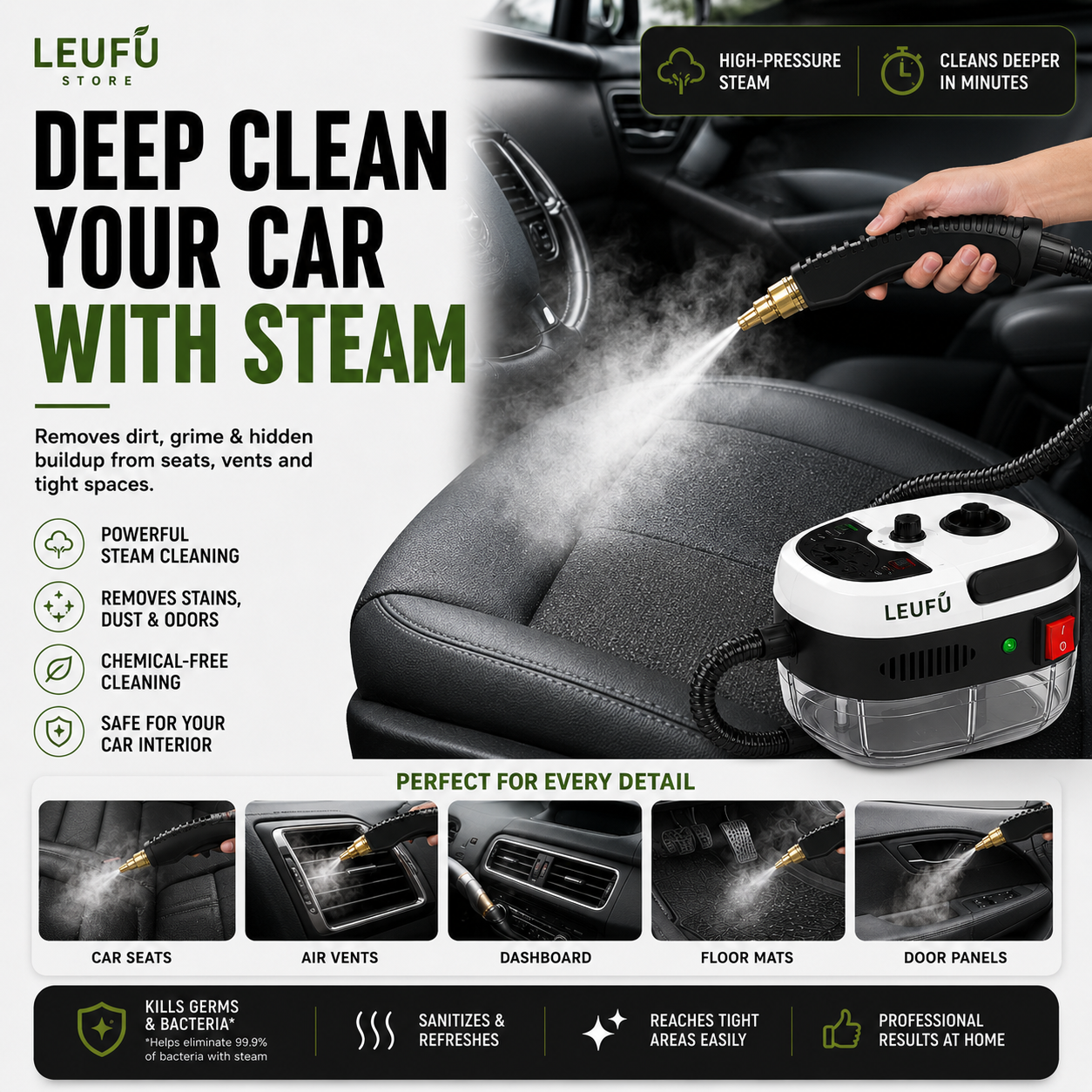 SteamForce™ Portable High Pressure Cleaner